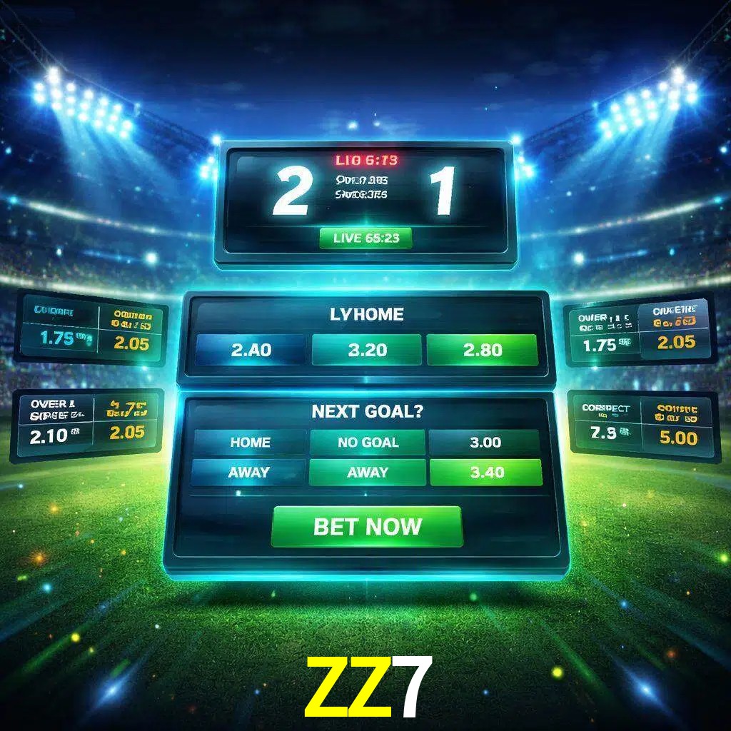 Vista de apuestas en vivo ZZ7 durante un partido en curso