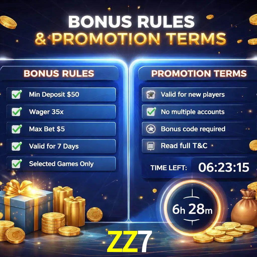 Reglas de promoción ZZ7 y condiciones de bonos explicadas visualmente